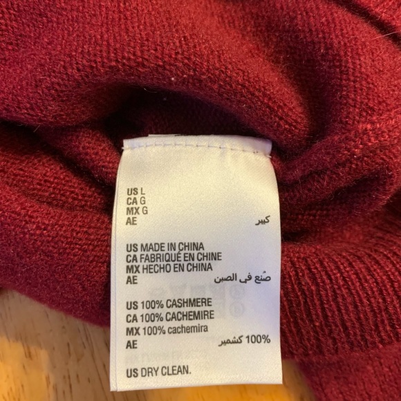 🎀 New MORGAN TAYLOR 100% Cashmere Burgundy SWEATER Turtleneck size L - Picture 3 of 7